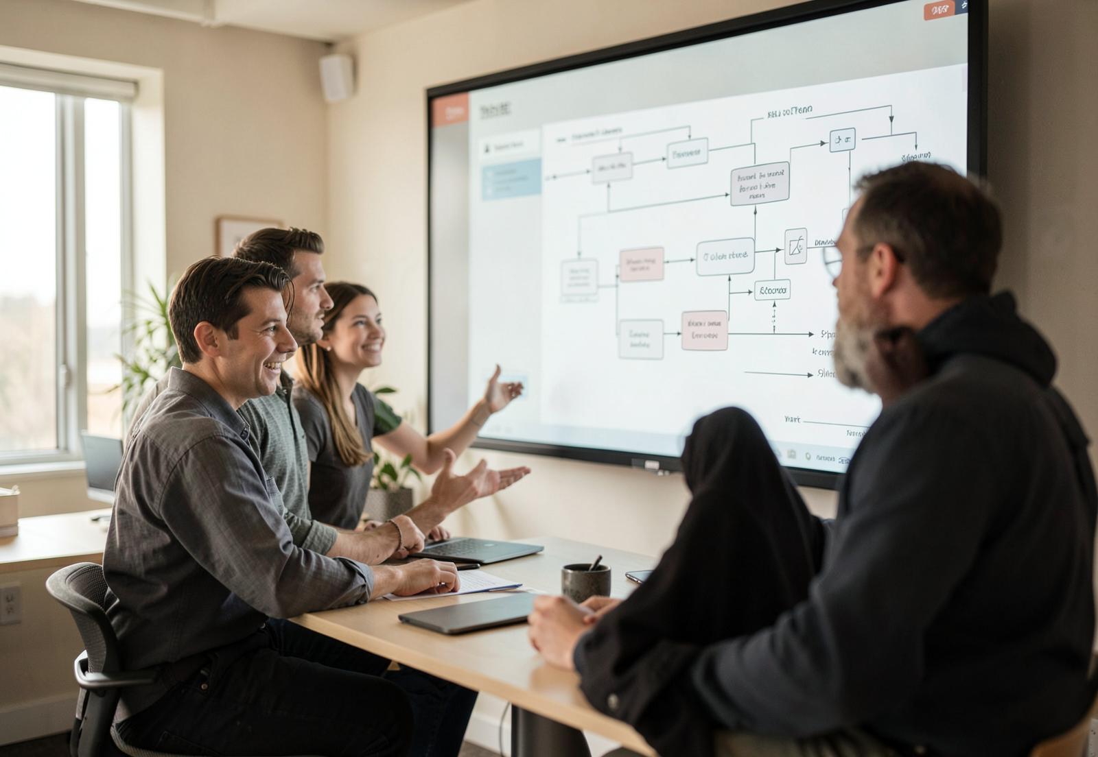A team reviewing an automated workflow before it ships to production