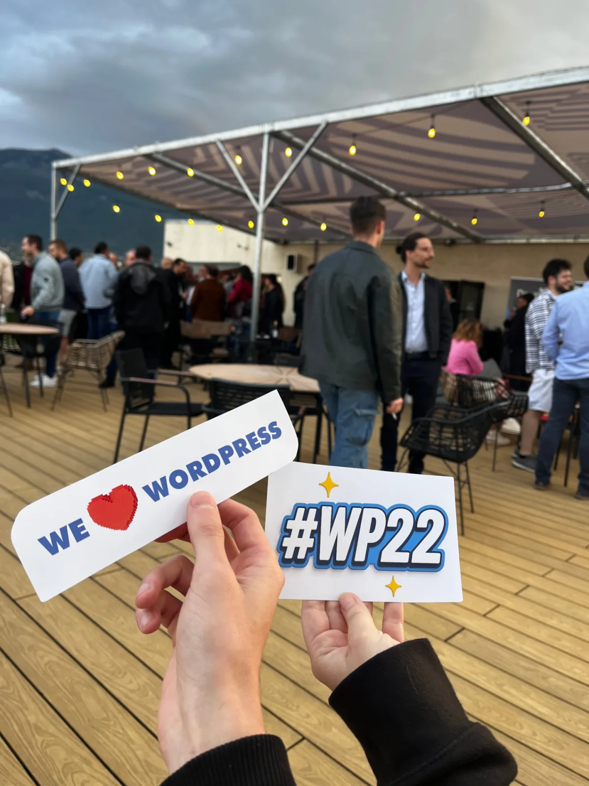 We Love WordPress and #WP22 stickers