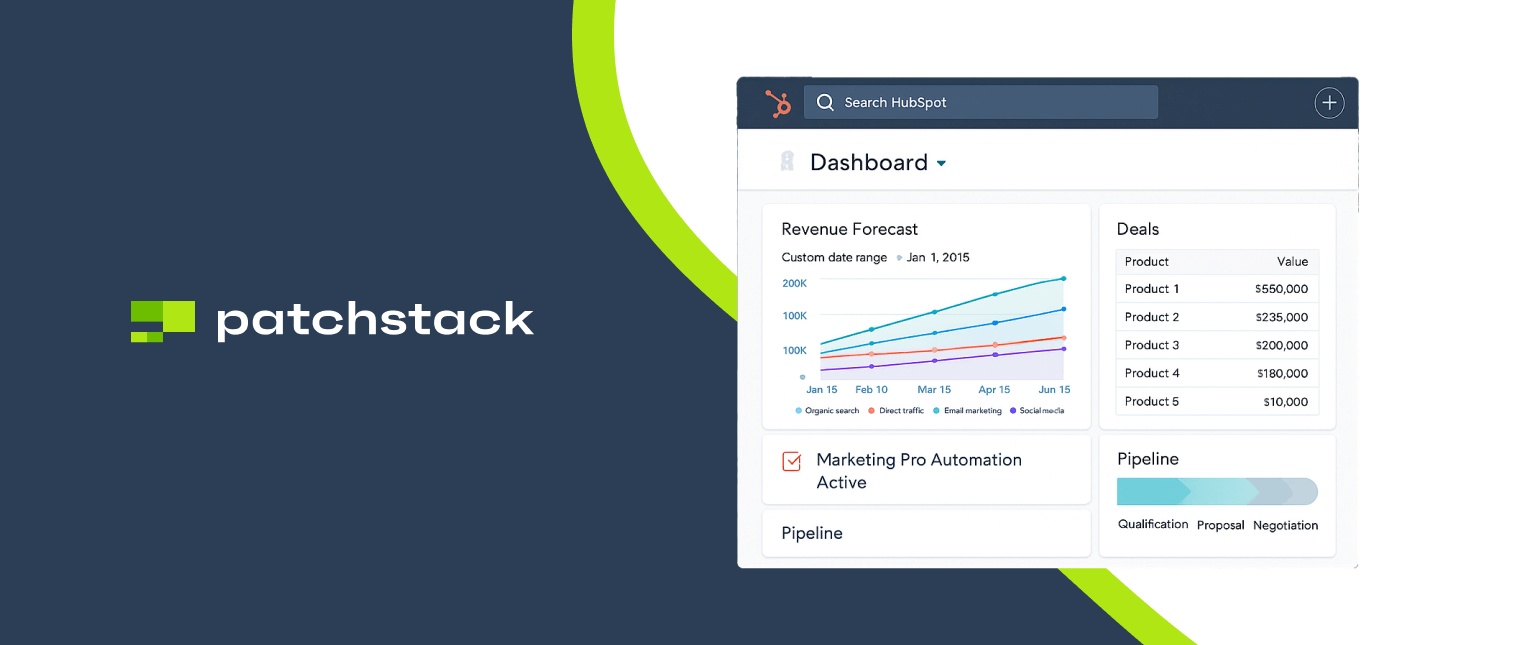Patchstack RevOps dashboards shown on a laptop screen