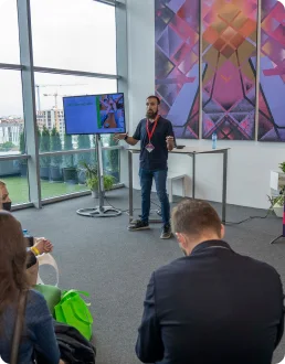 An internal talk in the office