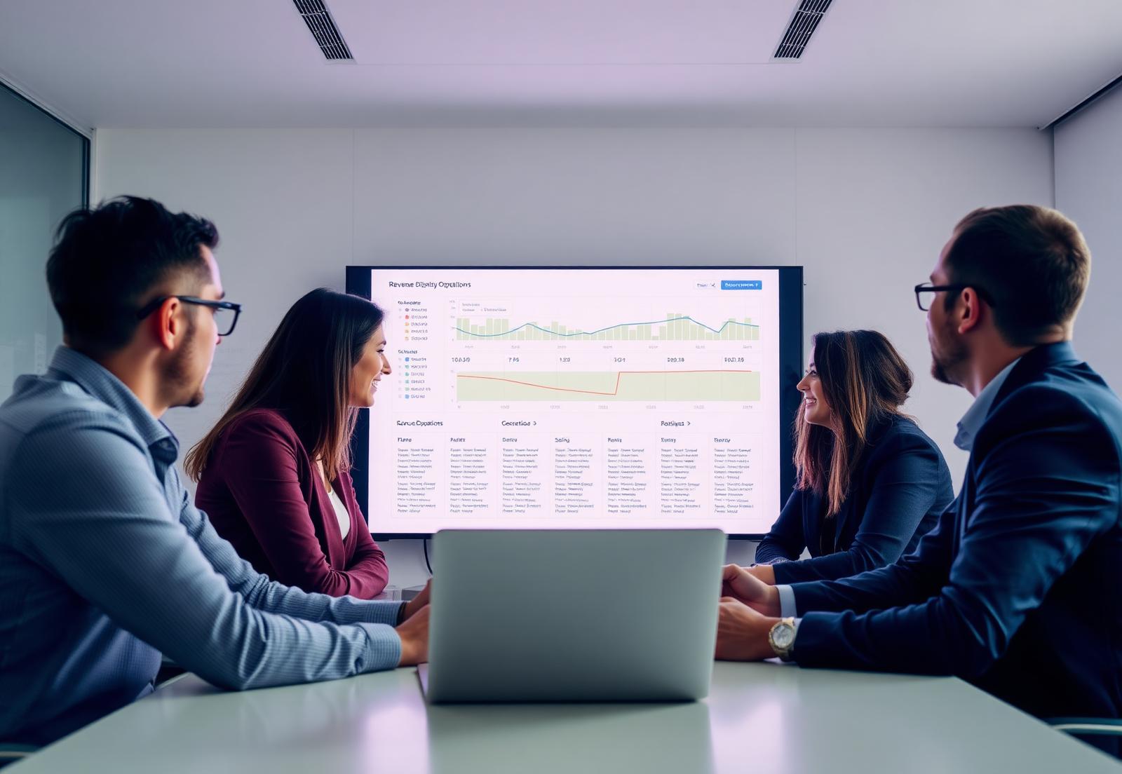Sales team reviewing an automated pipeline dashboard