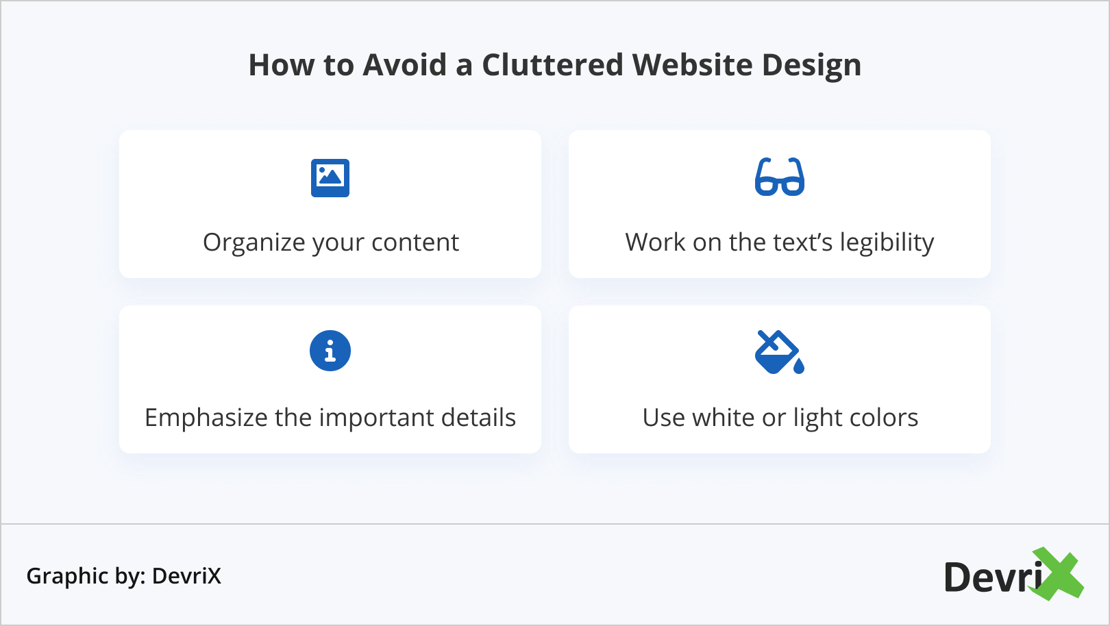 Make the website feel less cluttered - Website Features