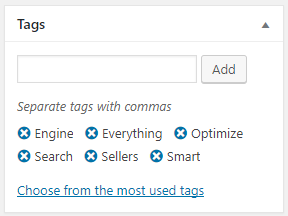 wordpress tags field