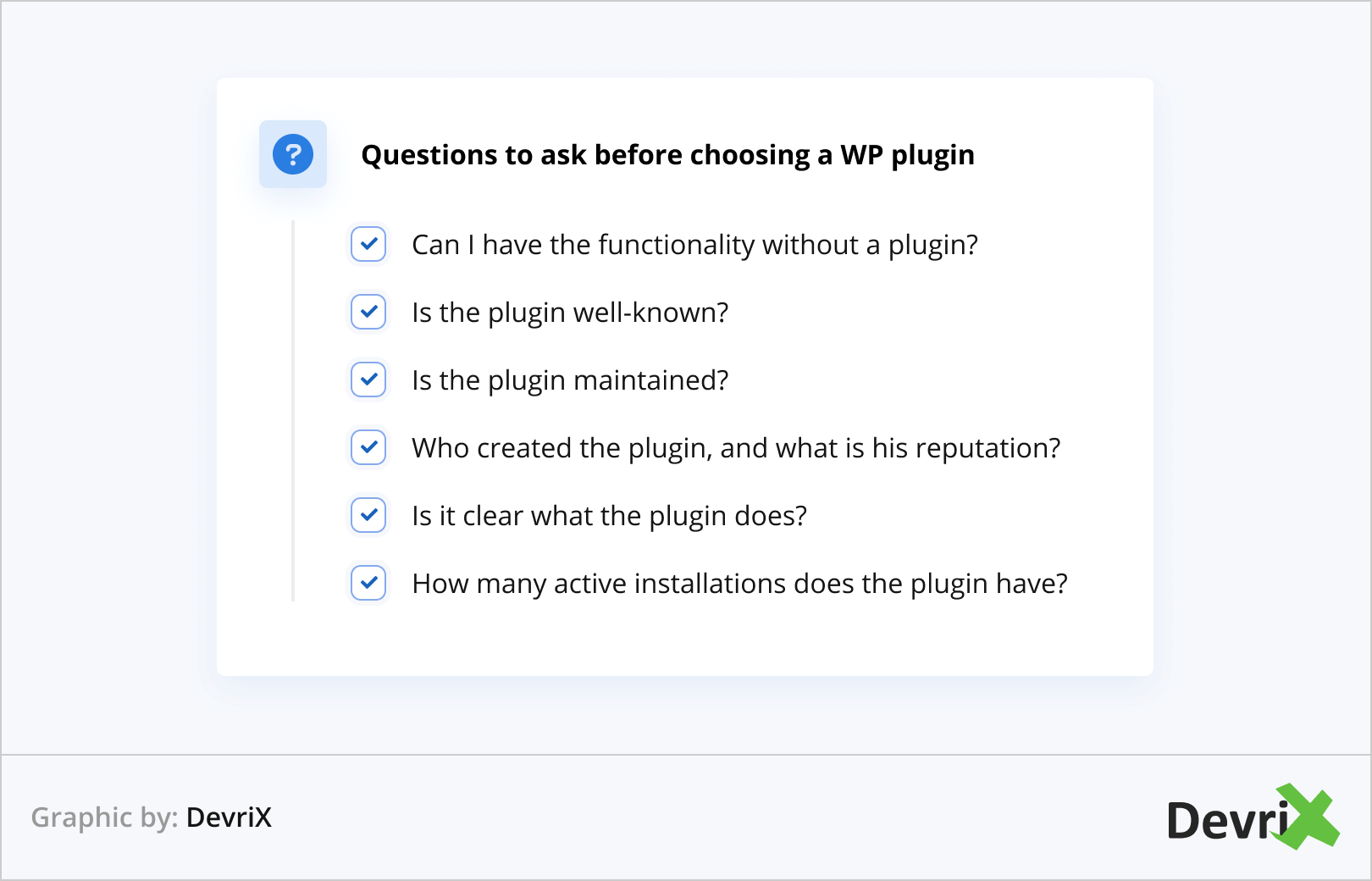 Questions to ask before choosing a WP plugin