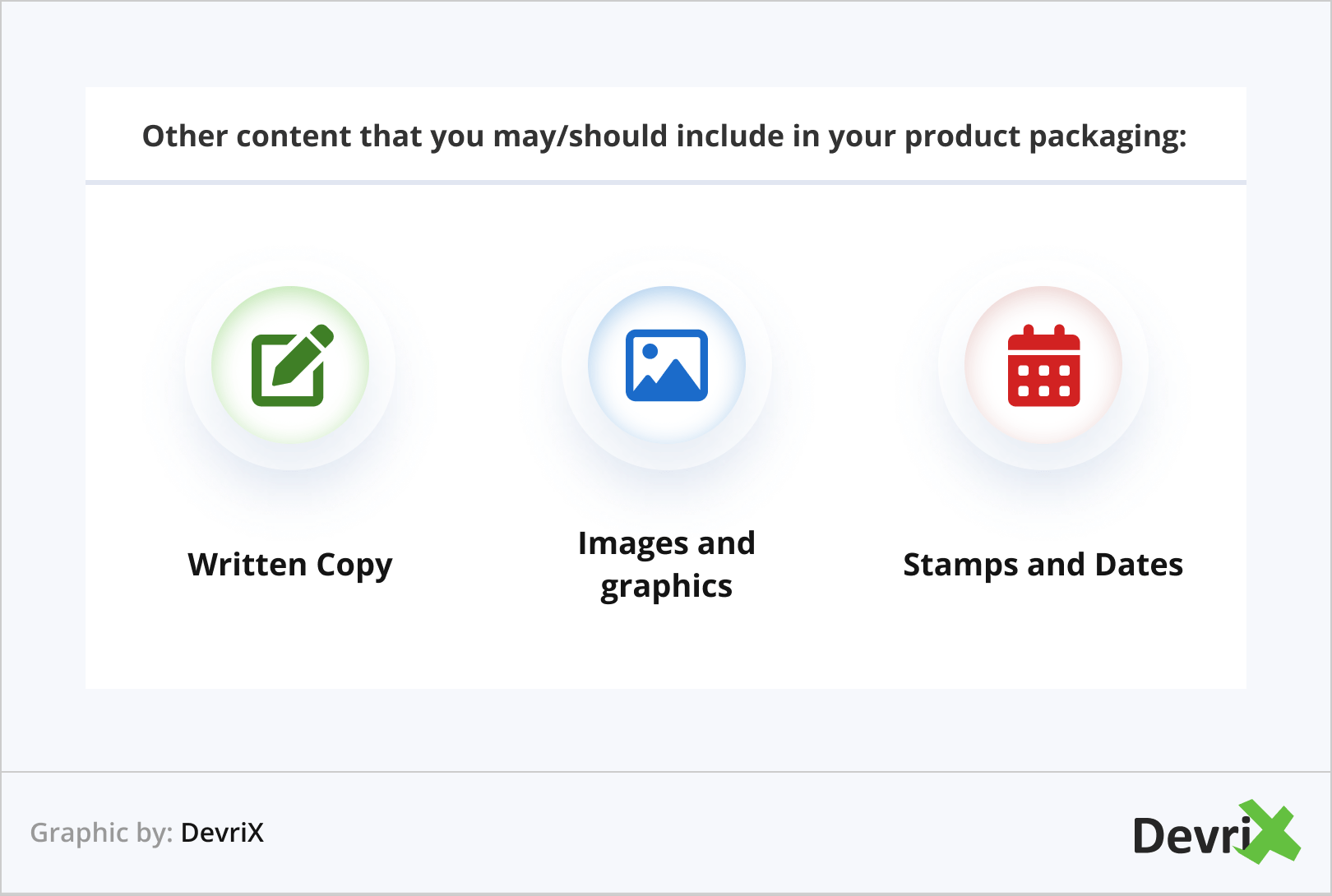 Content that you may include in your product packaging