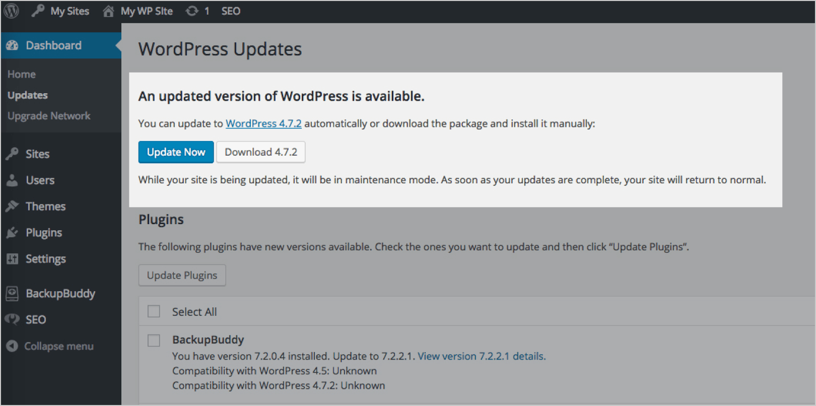 Keep your WordPress Site Updated