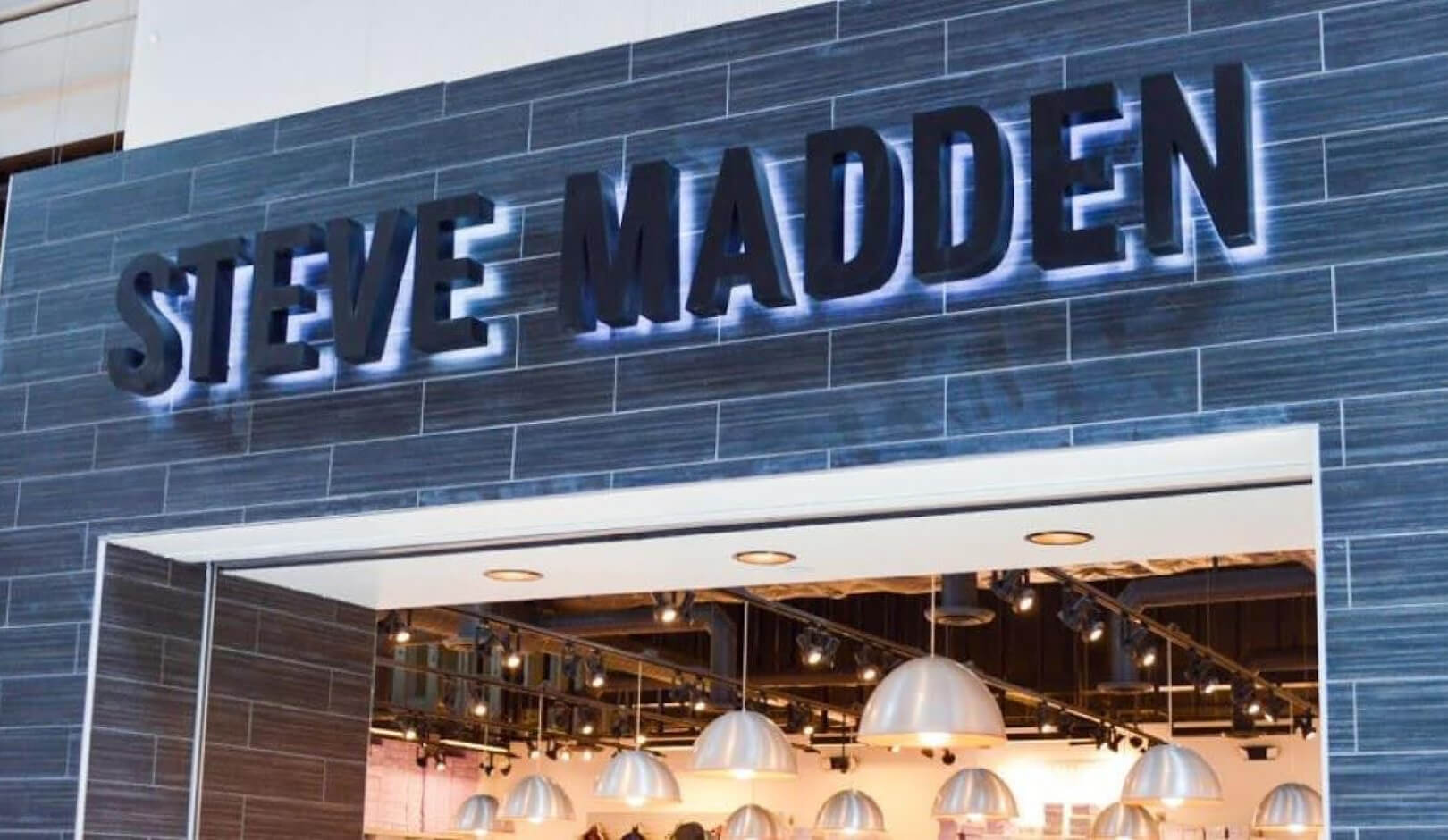 Steve Madden store signage, exemplifying strong brand presence for multi-channel retail strategy discussion