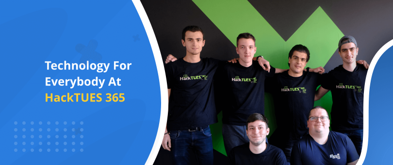 Team DevriX mentoring students at a hackathon HackTUES 365
