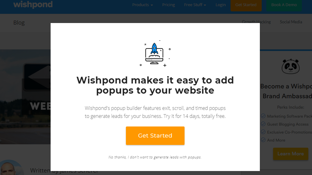 Wishpond free trial offer