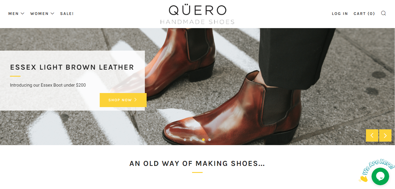 Quero Handmade shoes website