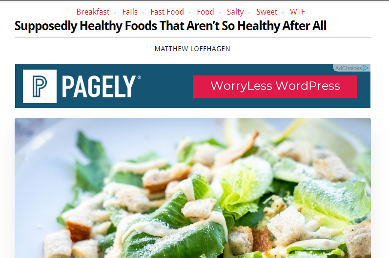 not so healthy foods blog post by Obsev