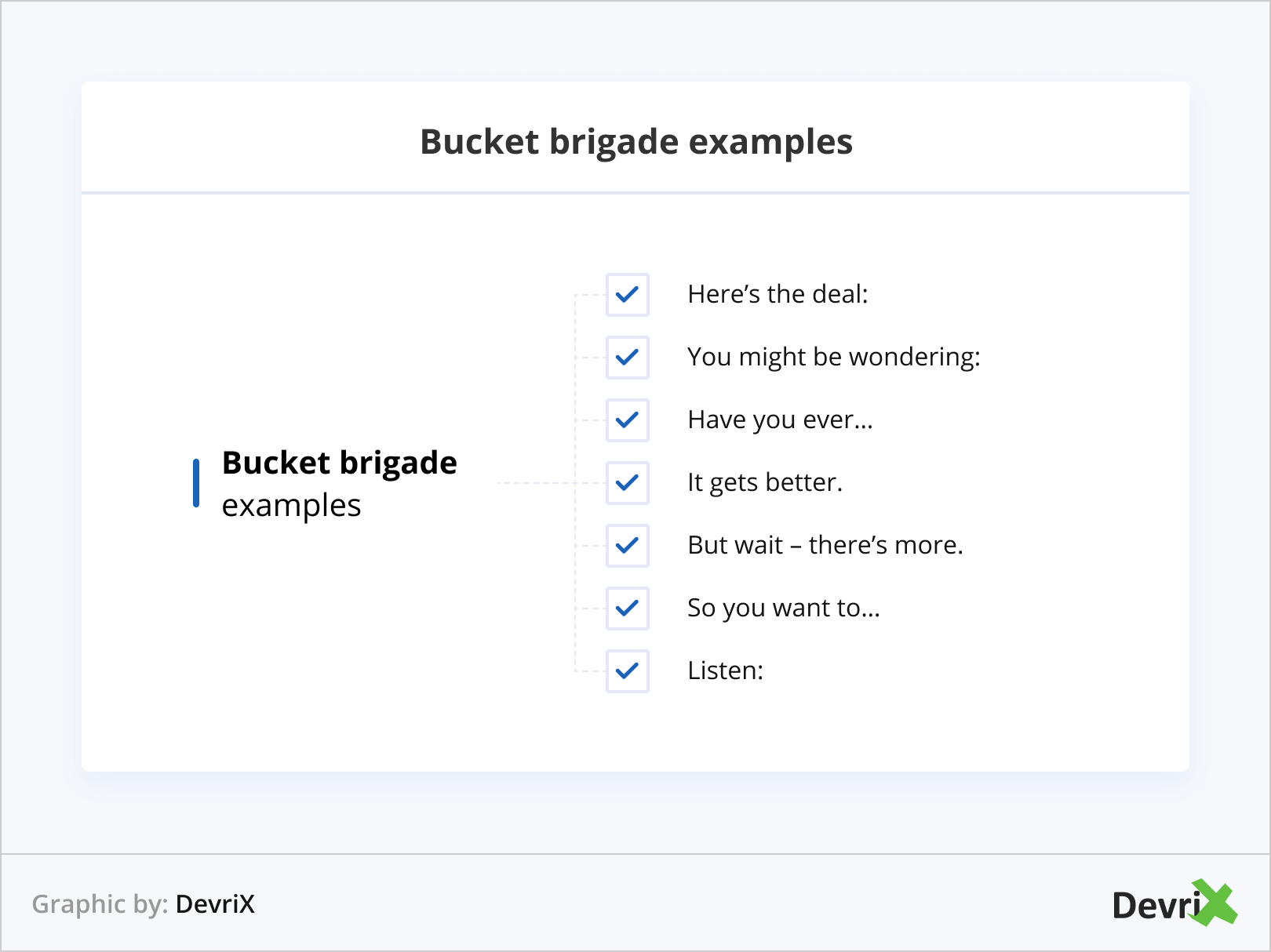 Bucket brigade examples