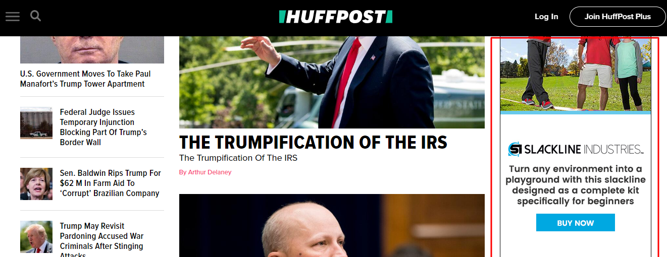 Huffington Post Homepage