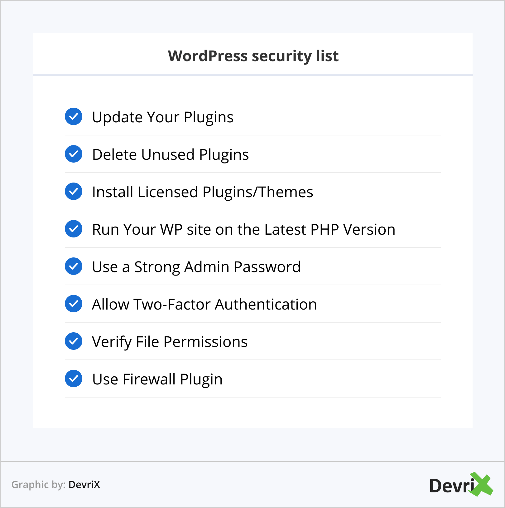 WordPress security list