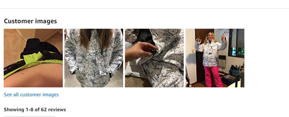 customer images for a product in Amazon