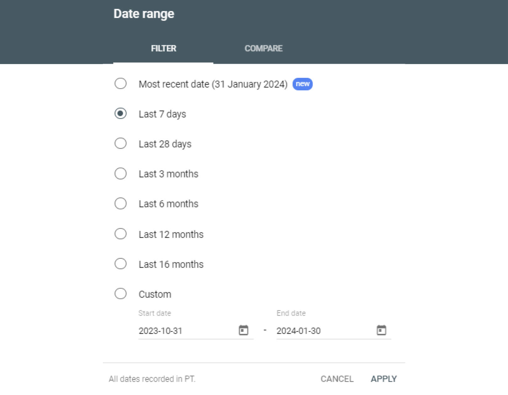 Date Range