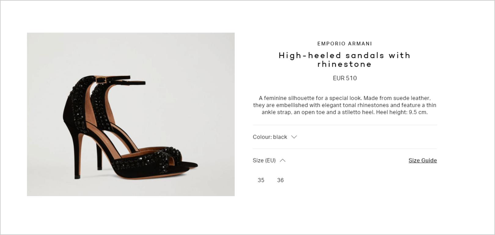 Emporio Armani high-heeled sandals product description