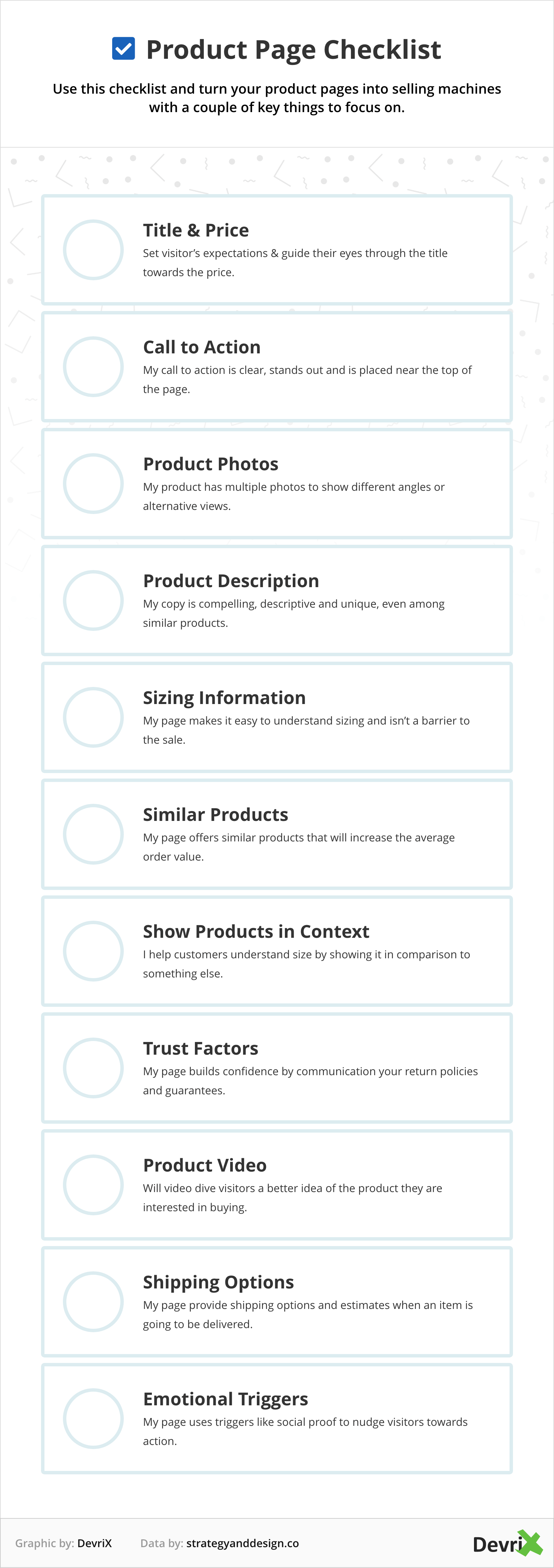 Product Page Checklist