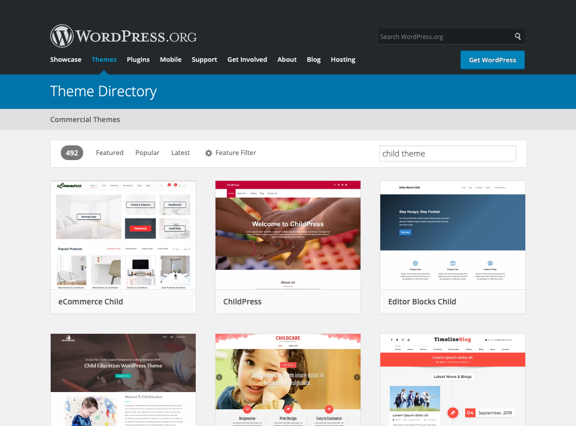 WordPress child themes