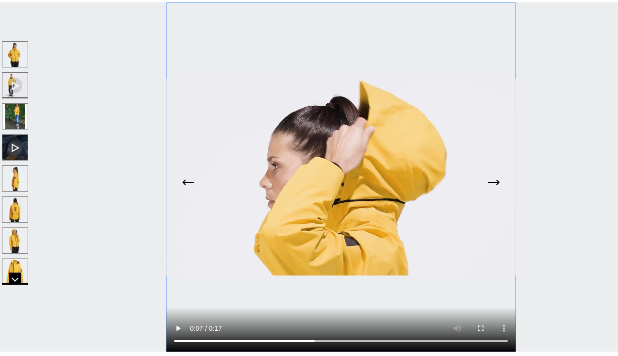 Adidas product video with a woman trying out the jacket