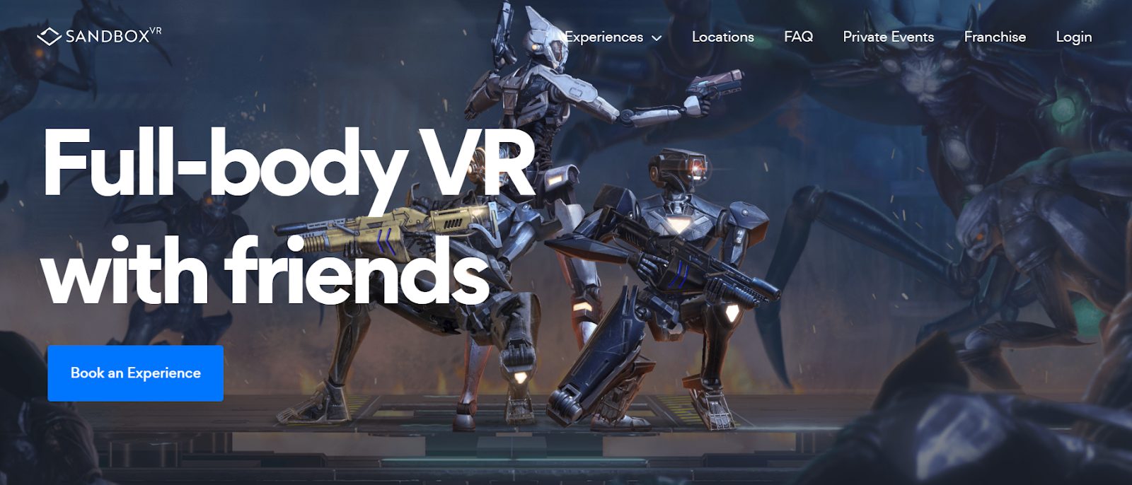 VR website modern font