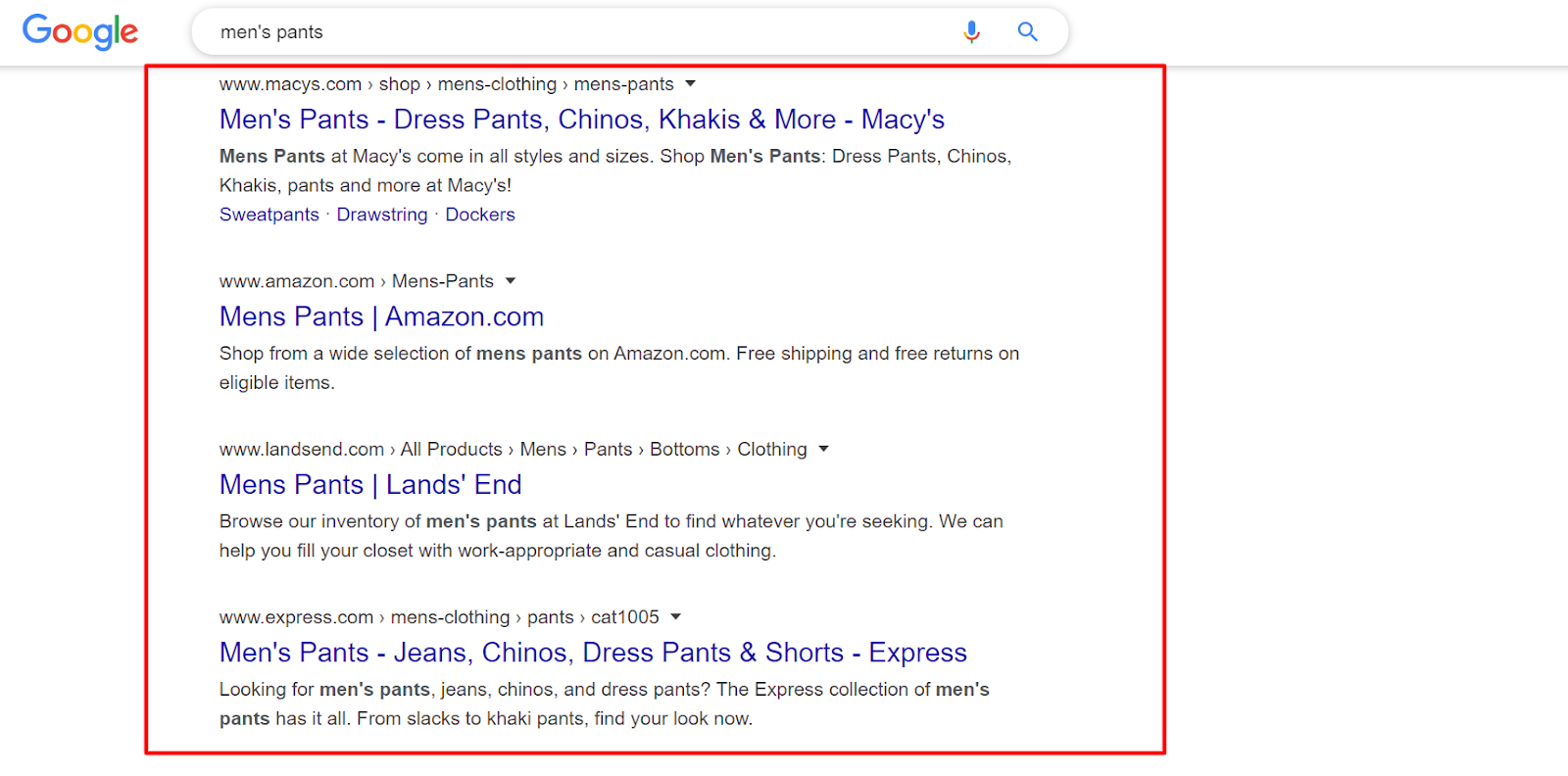 product search serp