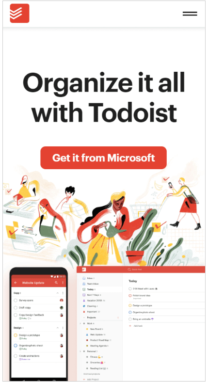 Todoist Call to Action Button