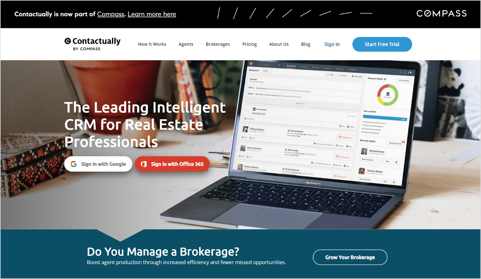 Contactually home page