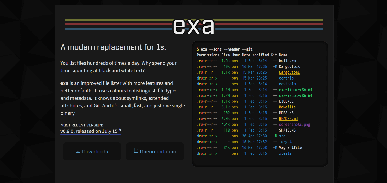 exa homepage