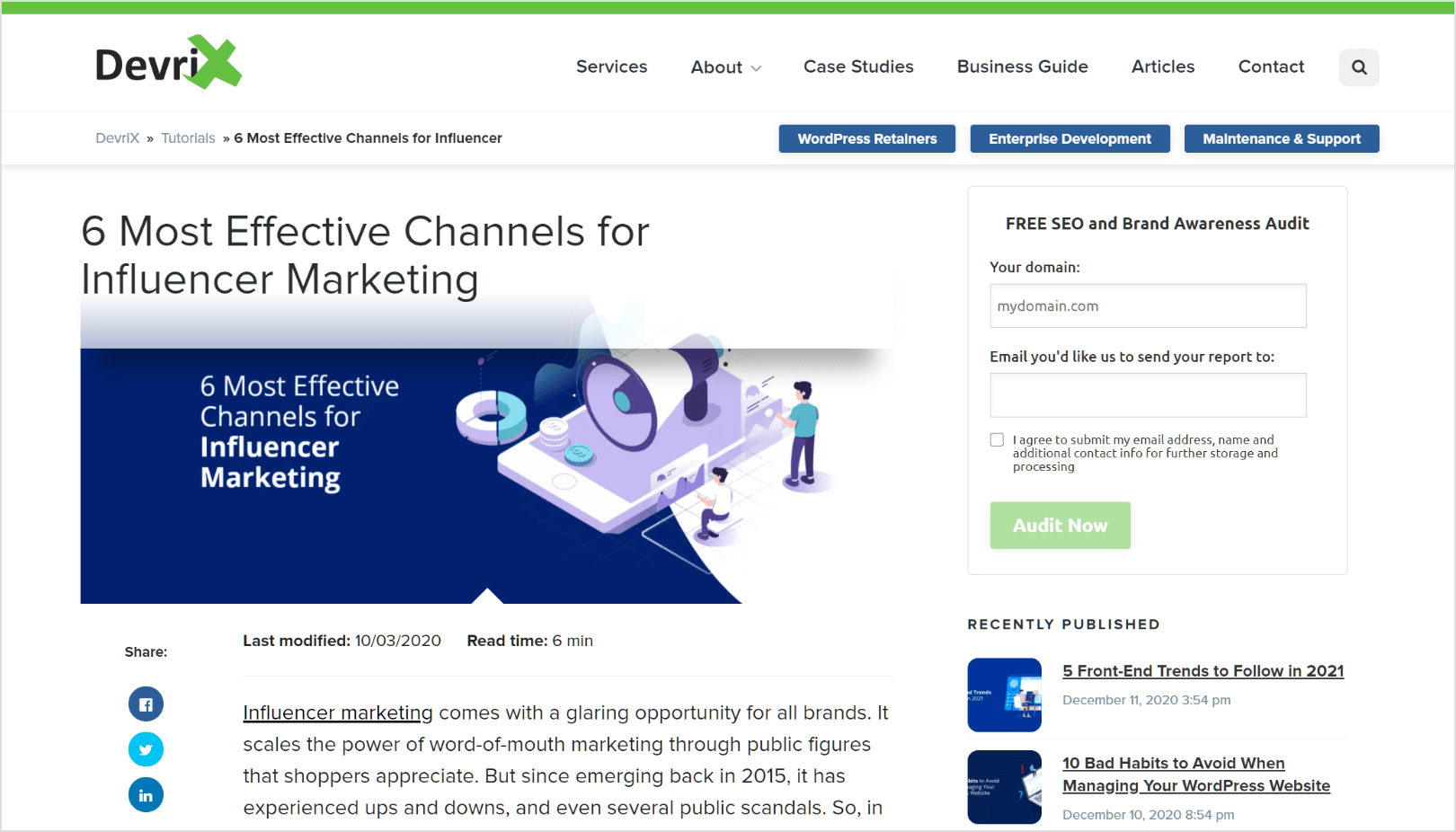 Effective Channels for Influencer Marketing blog post
