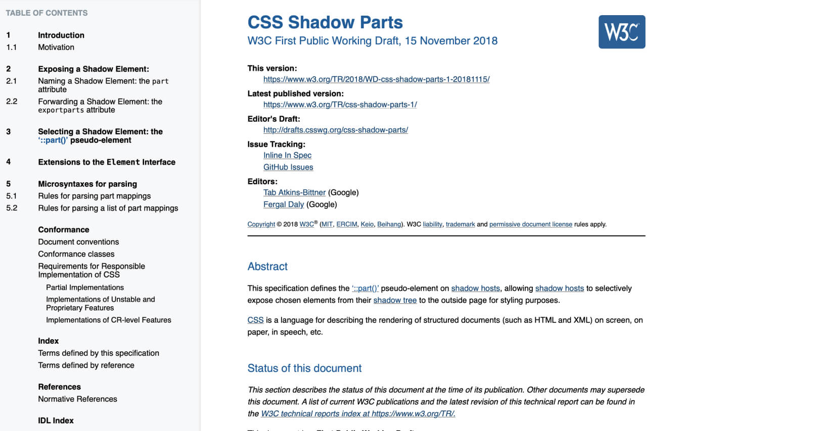 css shadow parts