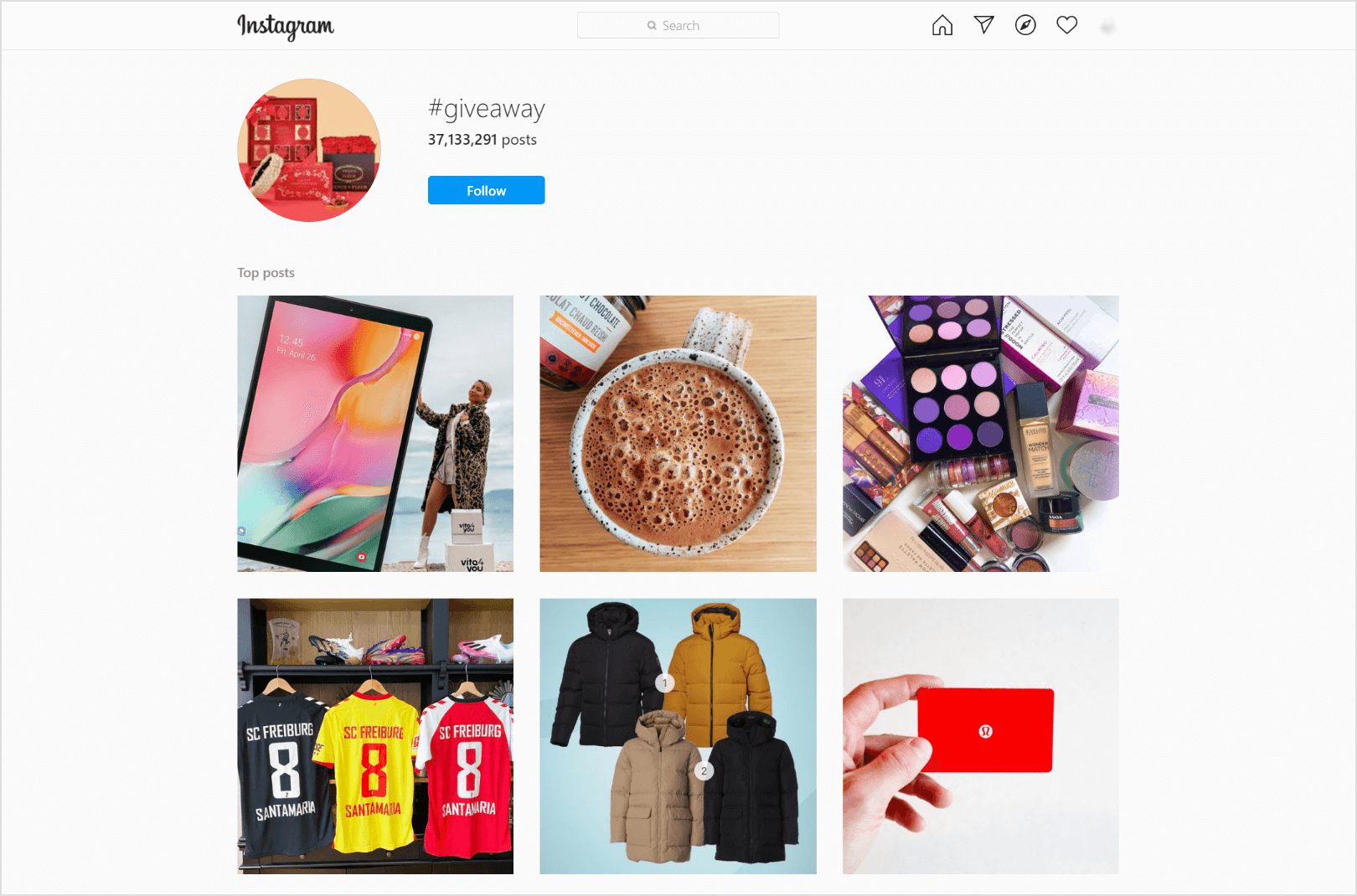 Giveaway-hashtag-Instagram-screenshot