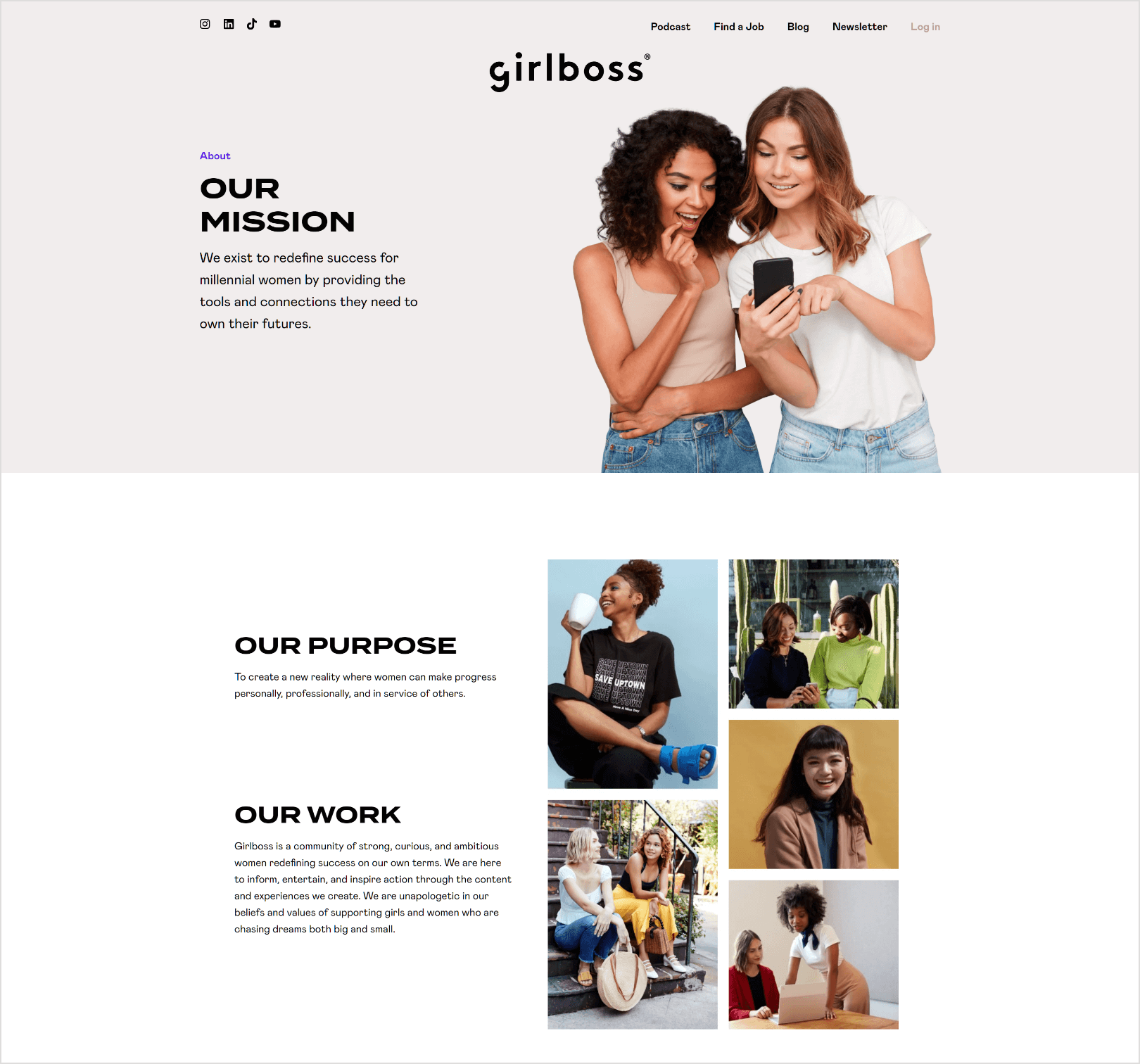 Girlboss About Us Page