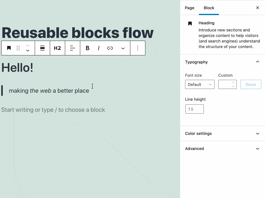 reusable blocks