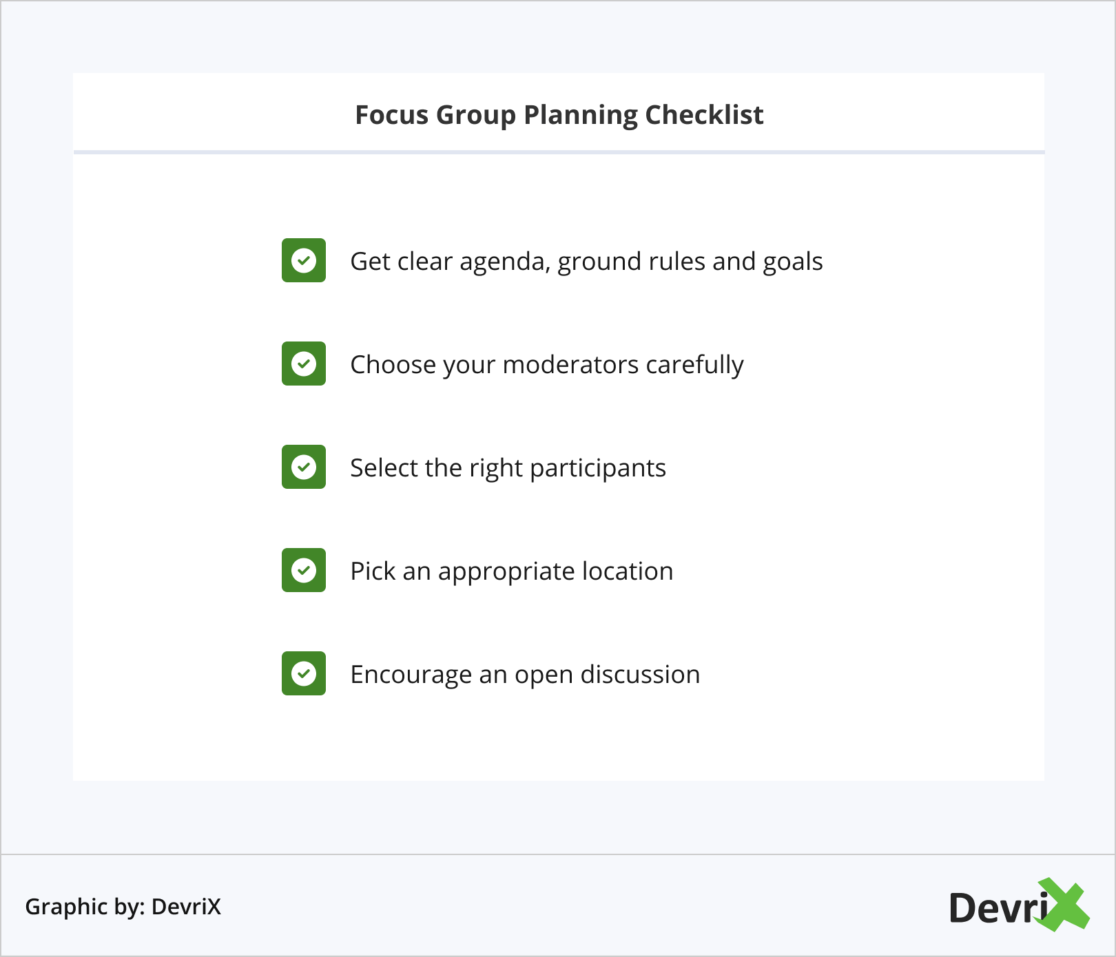 Focus Group Planning Checklist