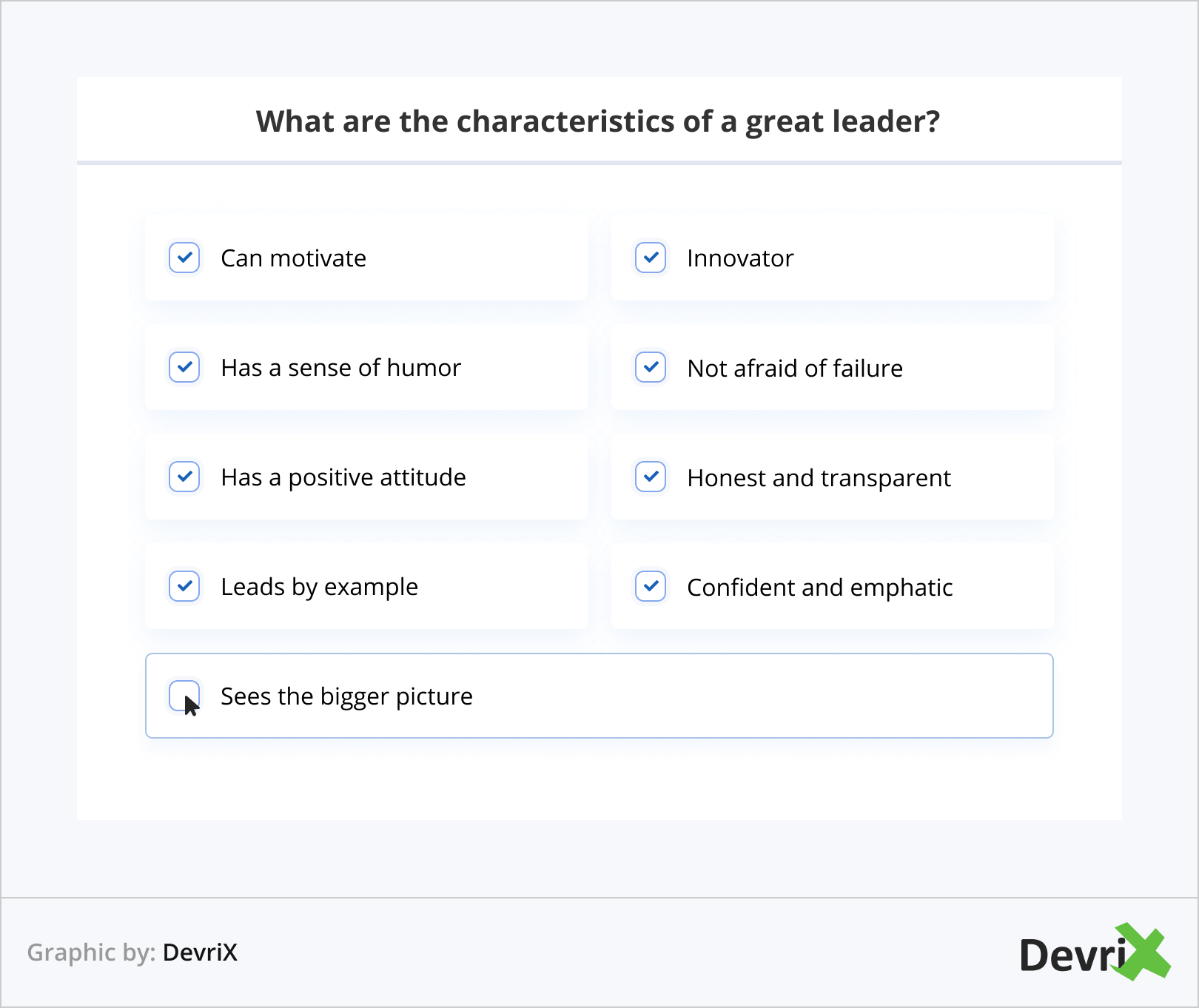What are the characteristics of a great leader