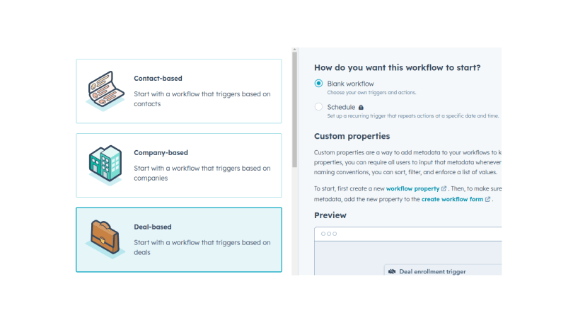 Step 3_ Select a “Deal-based” workflow