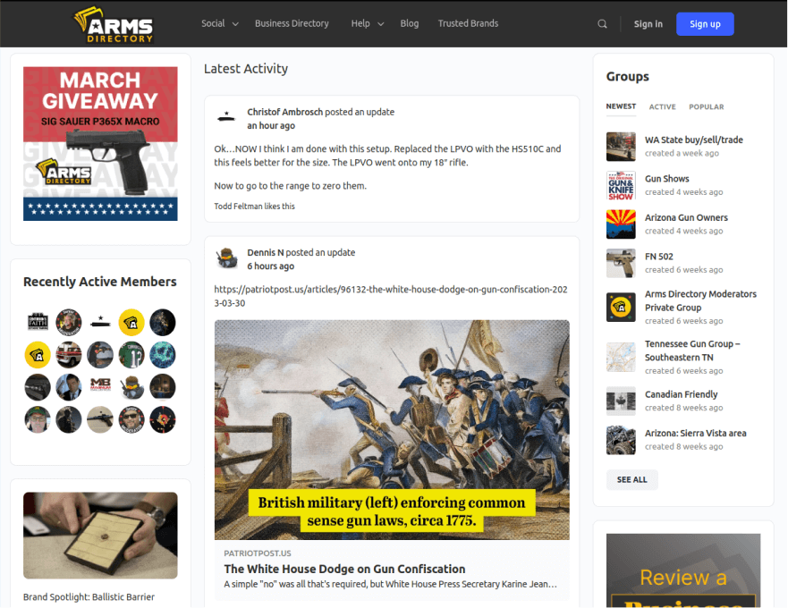 ArmsDirectory.com in the beginning of 2023